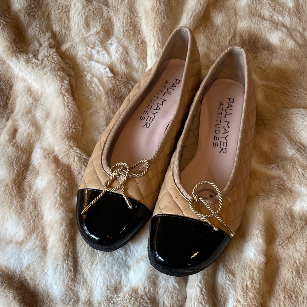 Paul Mayer Tan and Black Quilted Flats - Picture 3 of 12